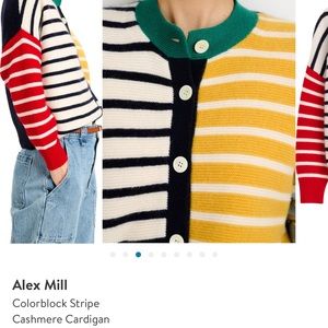 ALEX MILL Nico Cardigan In Cashmere Colorblock